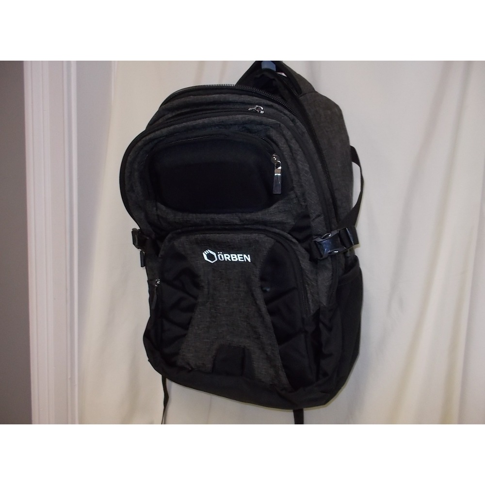 Orben Laptop Backpack Charcoal Gray Black Multi-Pocket Travel School Bag